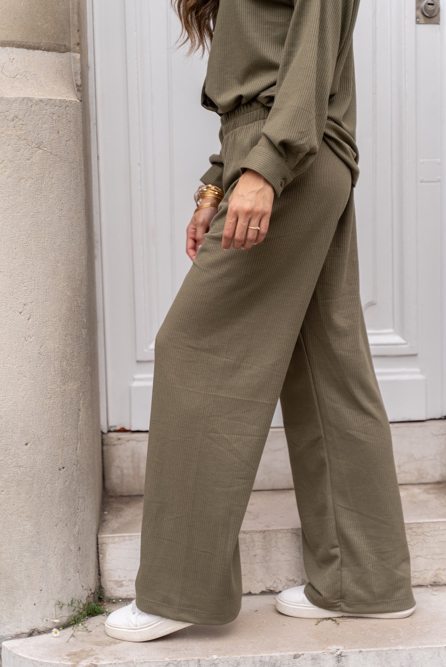 Groen Loungewear Huispak Dames Zijkant