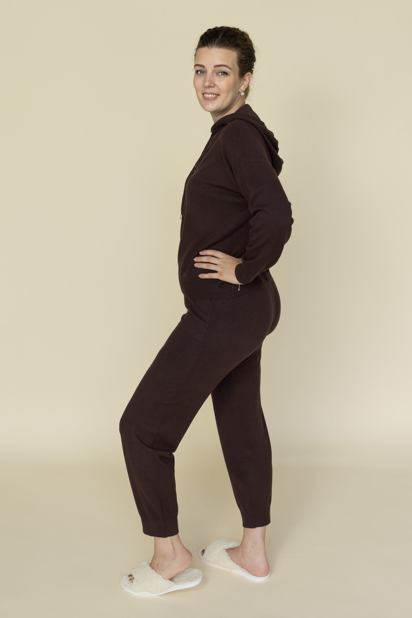 Joggingpak Dames Bruin 2