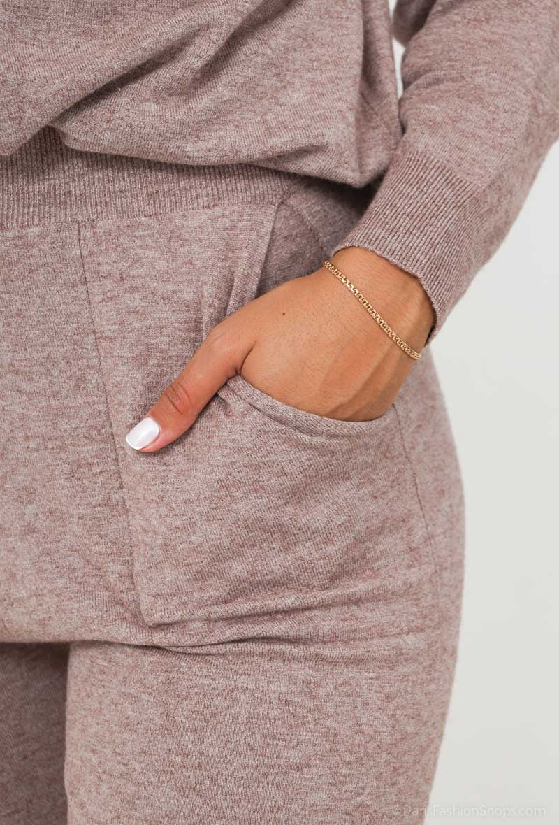 Luxe Joggingpak Dames Taupe 2
