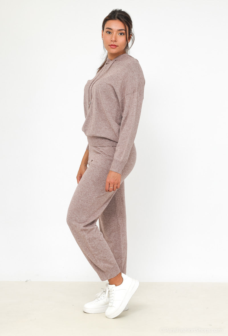 Luxe Joggingpak Dames Taupe 4
