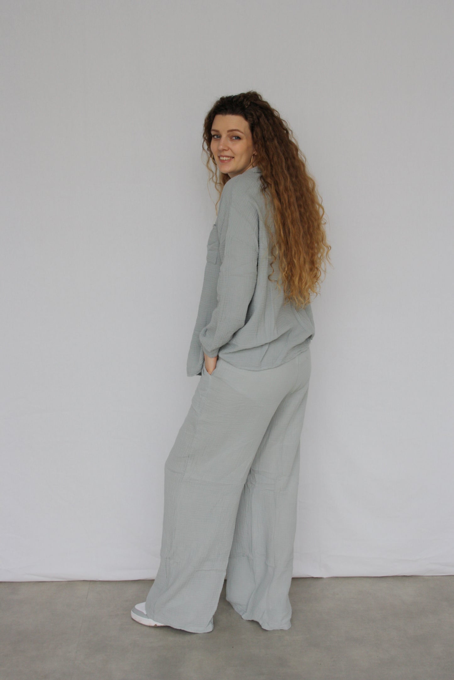 Mousseline blouse set Grijs 2