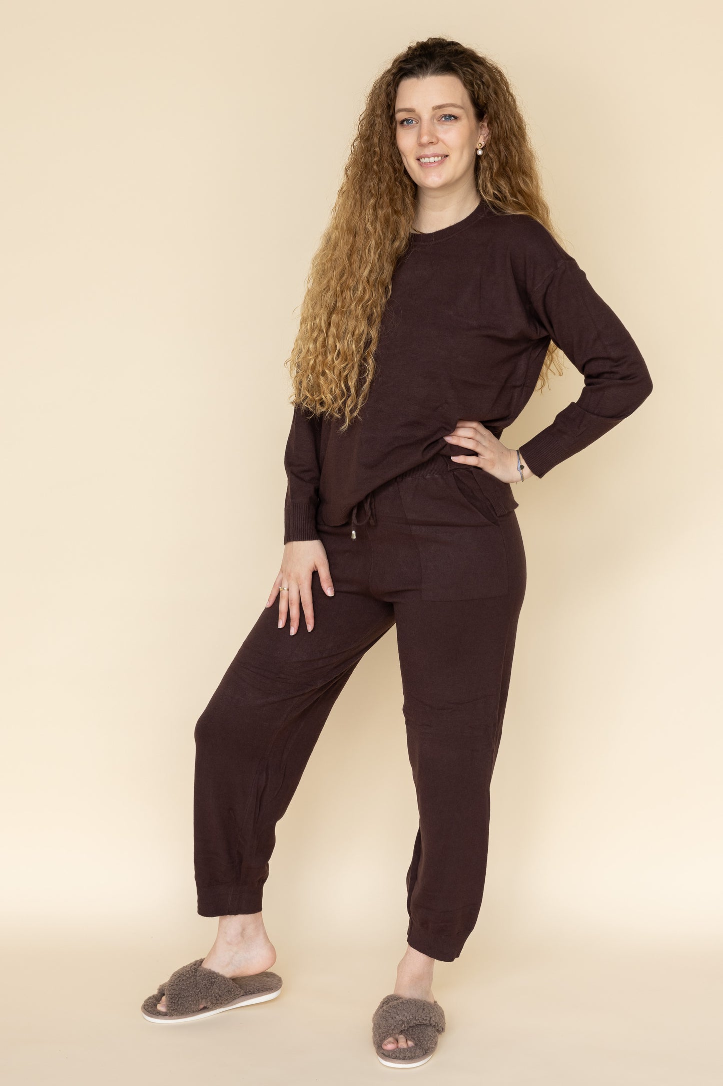 Zacht Comfy Dames Lounge Pak Bruin 3