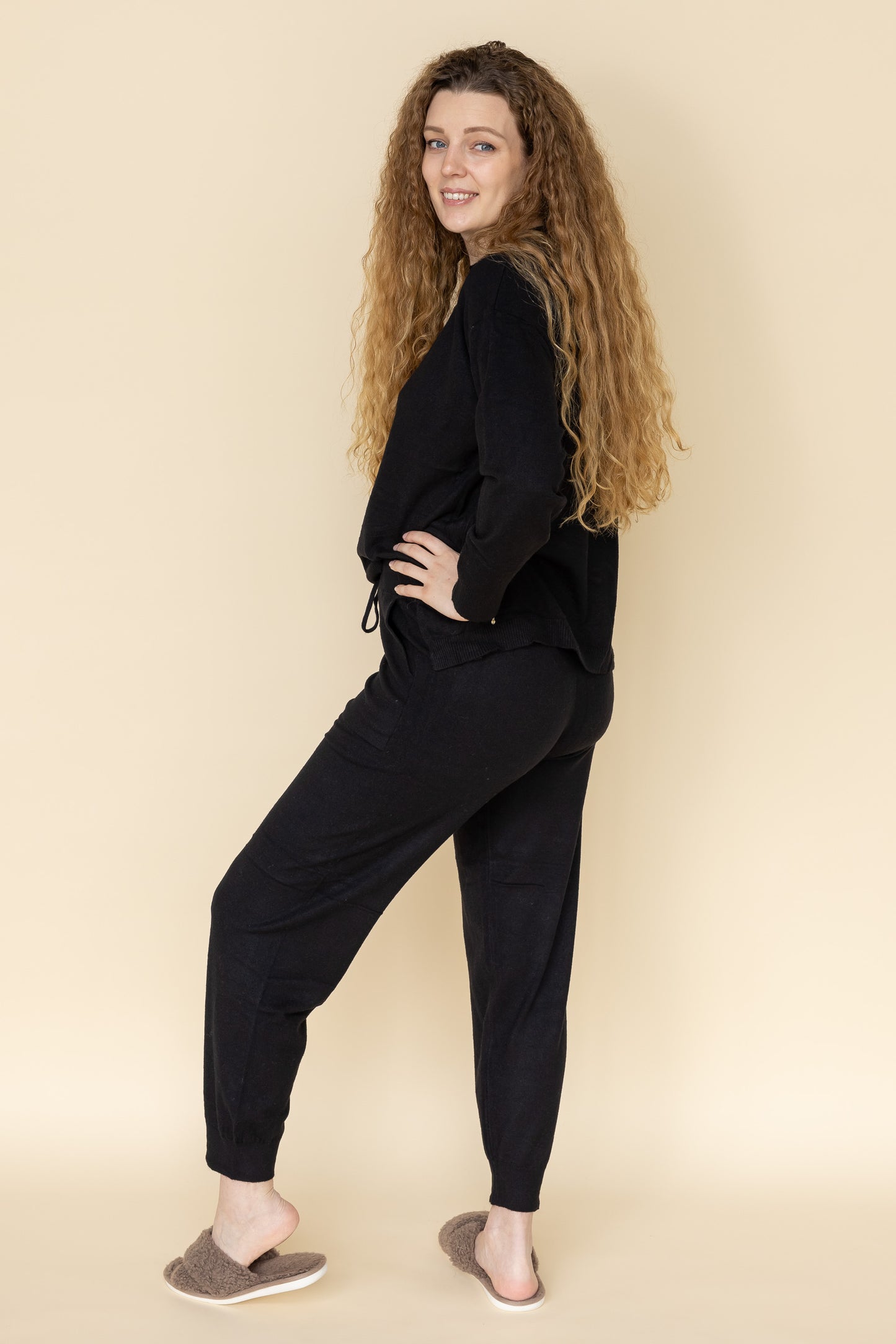 Zacht Comfy Dames Lounge Pak Zwart 2