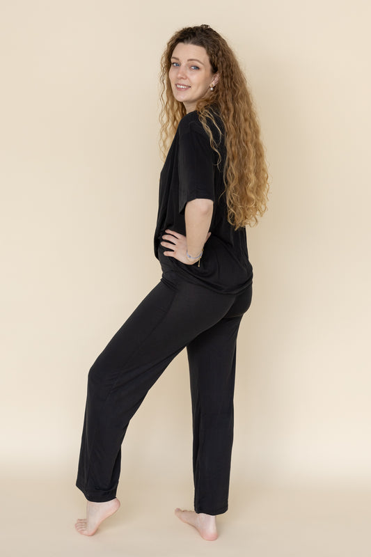 dames huispak 3-delig zwart