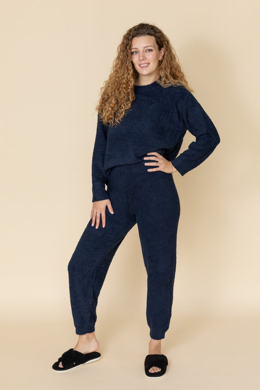 Fluffy Huispak Dames Navy