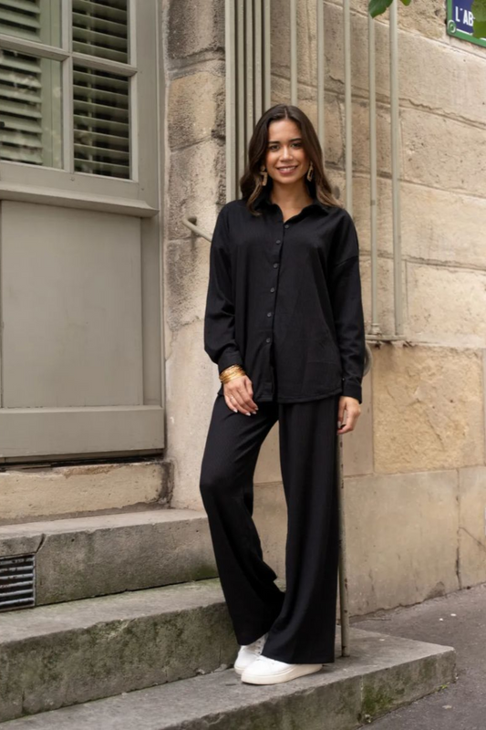 Zwart Loungewear Huispak Dames Blouse