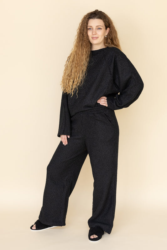 Teddy huispak dames zwart