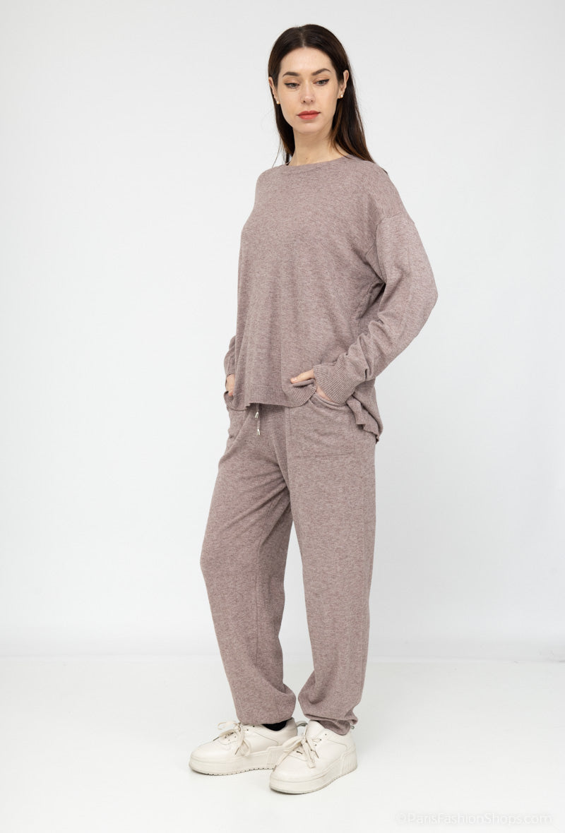 Zacht Comfy Dames Huispak Taupe 3